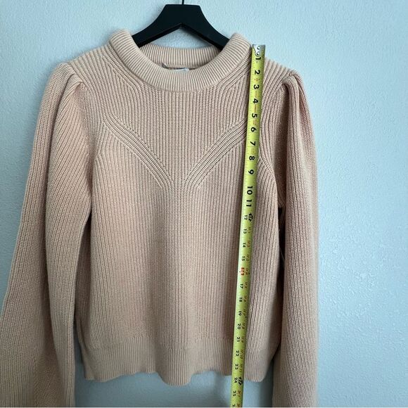 JOIE Harleyquin Cotton Sweater Soft Beige Size L - Picture 5 of 7
